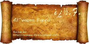 Üveges Fanni névjegykártya