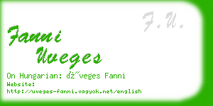 fanni uveges business card